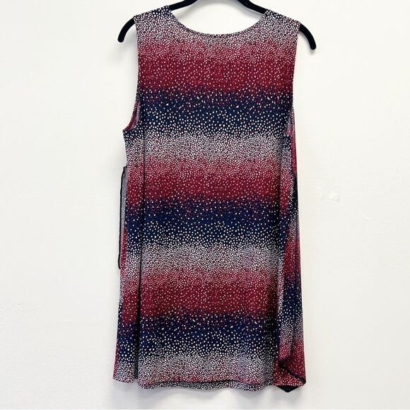 Catherines Mesh Keyhole Polka Dot Gradient Horizontal Stripe Tank, Sz 0X (14/16) - Picture 8 of 11